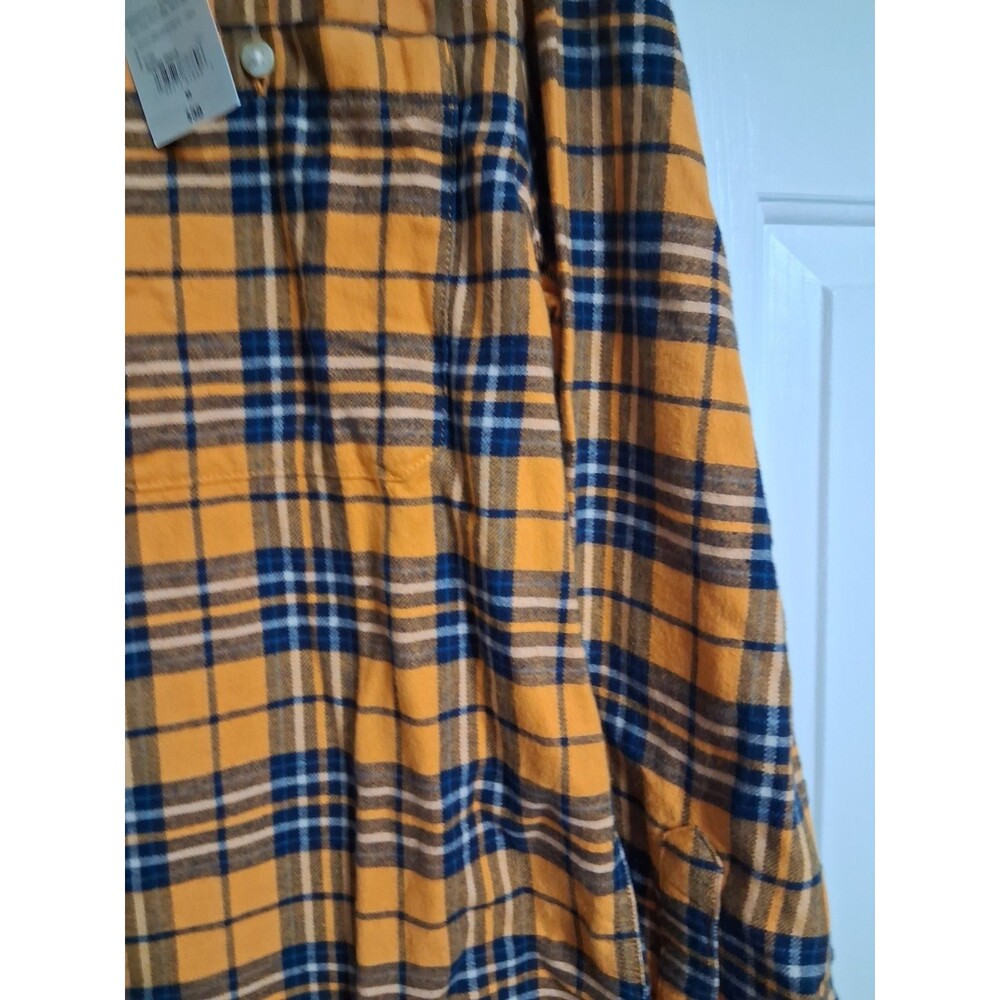 NWT Men's Mutual Weave Orange plaid Flannel Shirt Size M - Picture 4 of 6